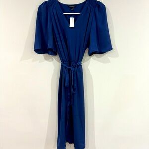 Satin flutter sleeve midi dress, Banana Republic, NWT